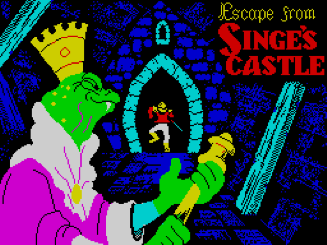Dragon's Lair II: Escape from Singe's Castle title screen for ZX Spectrum
